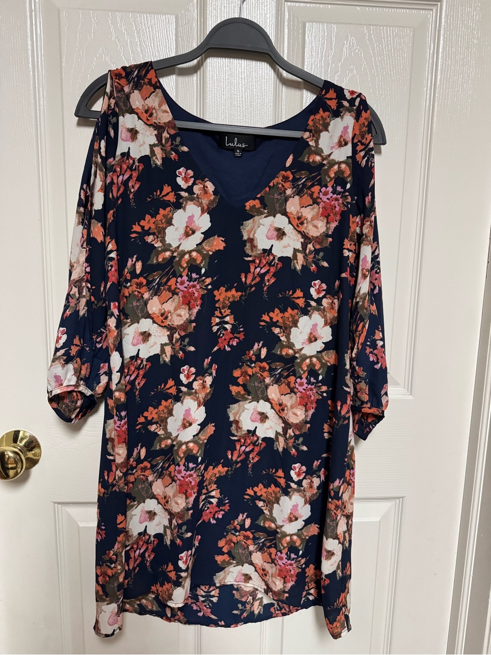 Lulu's Navy Floral Dress
